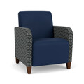 Lesro Siena Lounge Reception Guest Chair, Walnut, MD Ink Back, MD Ink Seat, RS Echo Arm Panels SN1101
